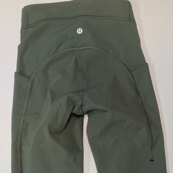 Lululemon Power Thru High-Rise Tight 25" Size 2 Green Twill  *Free tote bag - Picture 4 of 16